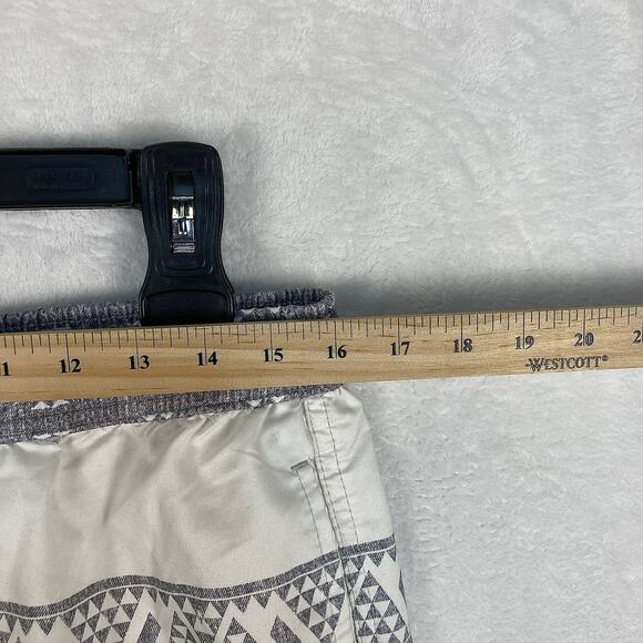 Micros Mens L White Gray Aztec Geometric Palms Swim Trunks Board Surf Shorts - Picture 11 of 11